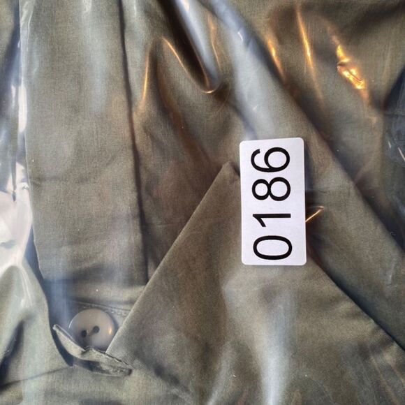 AQUA Olive Green Gathered Tie Waist Shirt Size L NEW - Picture 7 of 7